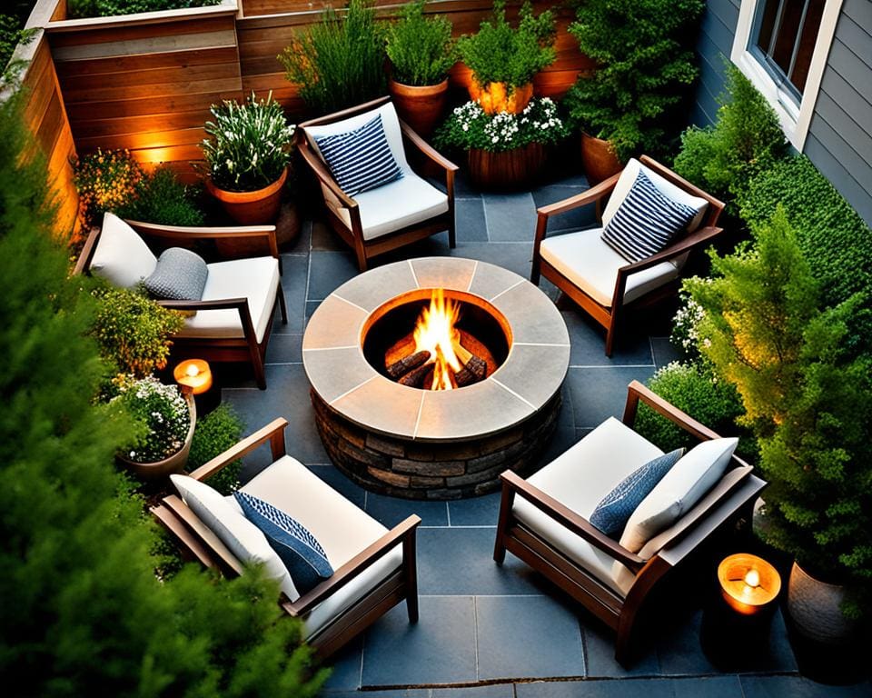 cozy terrace setup